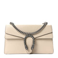 Gucci Textured Calfskin Crystal Small Dionysus Shoulder Bag Mystic White front view