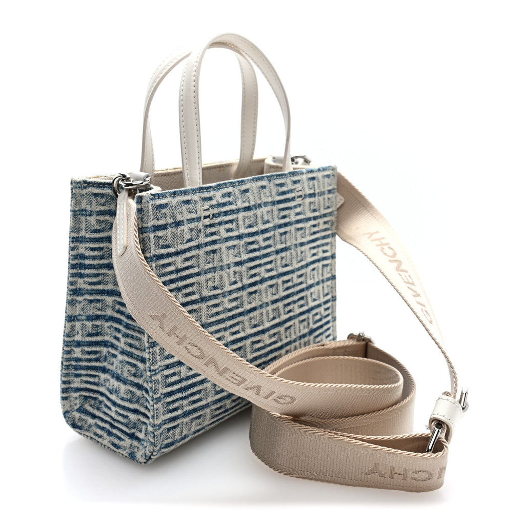 Givenchy Washed Denim Mini G Shopping Tote Blue
