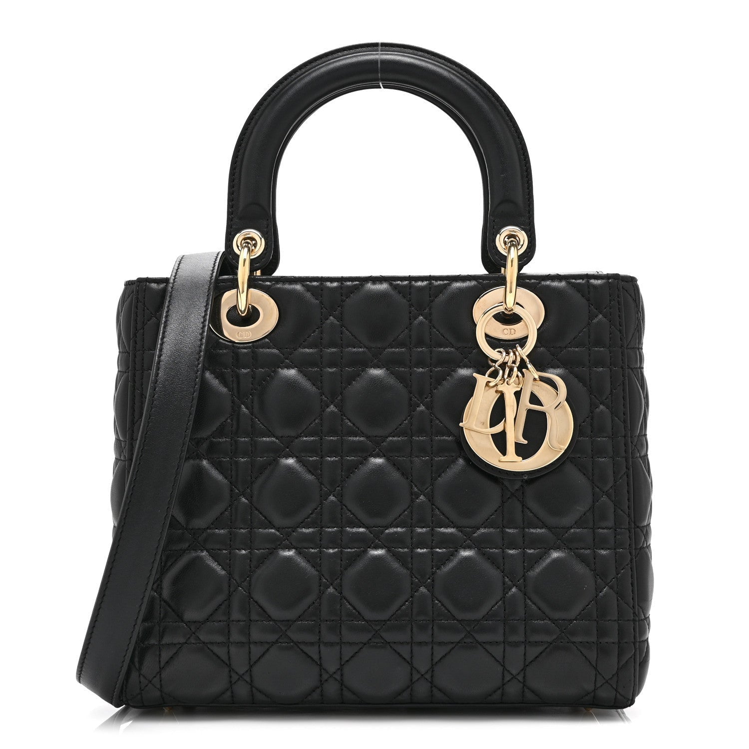 Dior Lambskin Cannage Medium Lady Dior Black