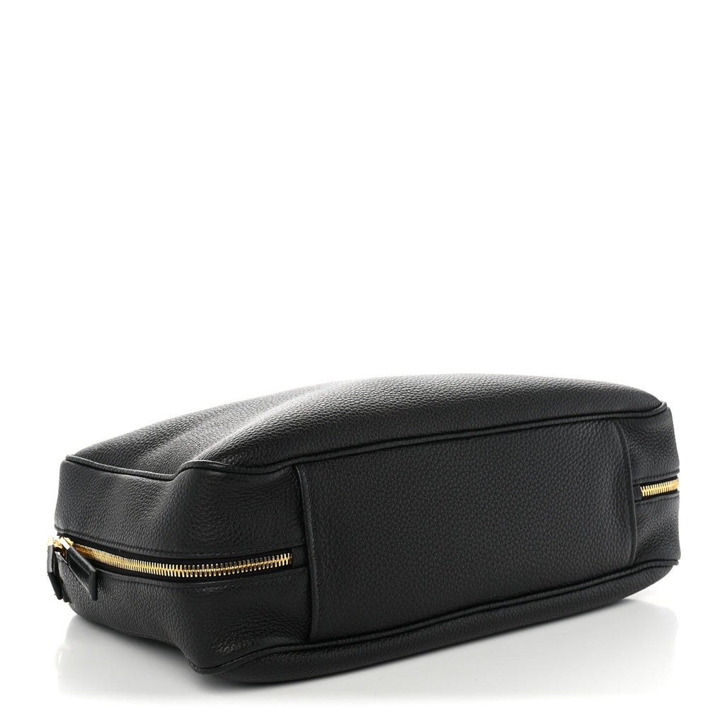 Prada Vitello Daino Large Top Handle Bag Black