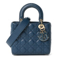 Dior Lambskin Cannage Small My ABCDior Lady Dior Deep Ocean