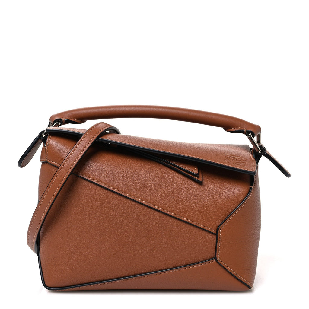 Loewe Calfskin Mini Puzzle Edge Bag Tan