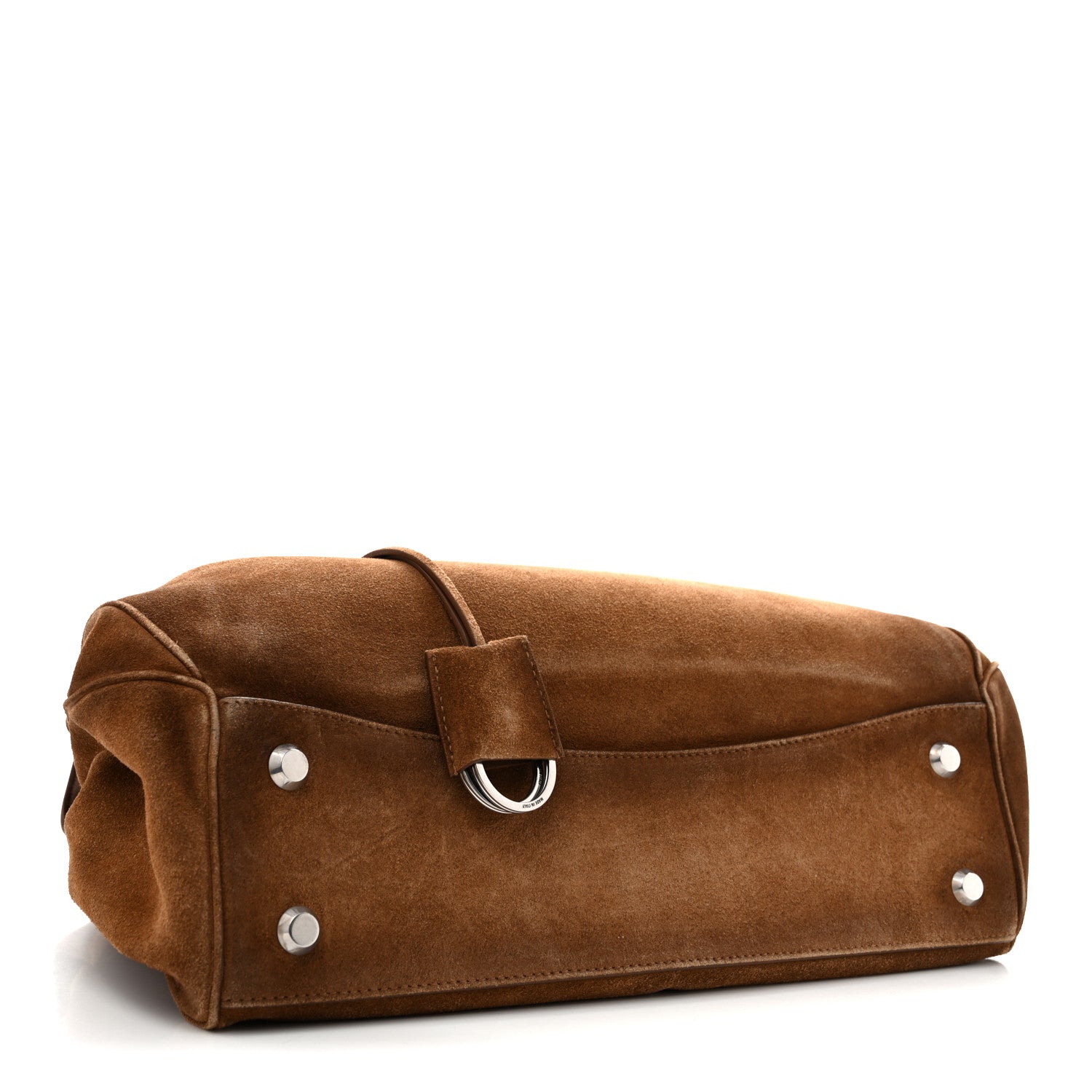 Balenciaga Waxed Suede Calfskin Medium Rodeo Top Handle Handbag Camel