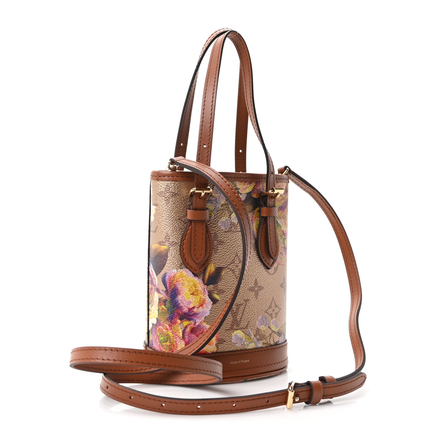 Louis Vuitton Metallic Monogram LV Garden Nano Bucket Bag Gold Gold