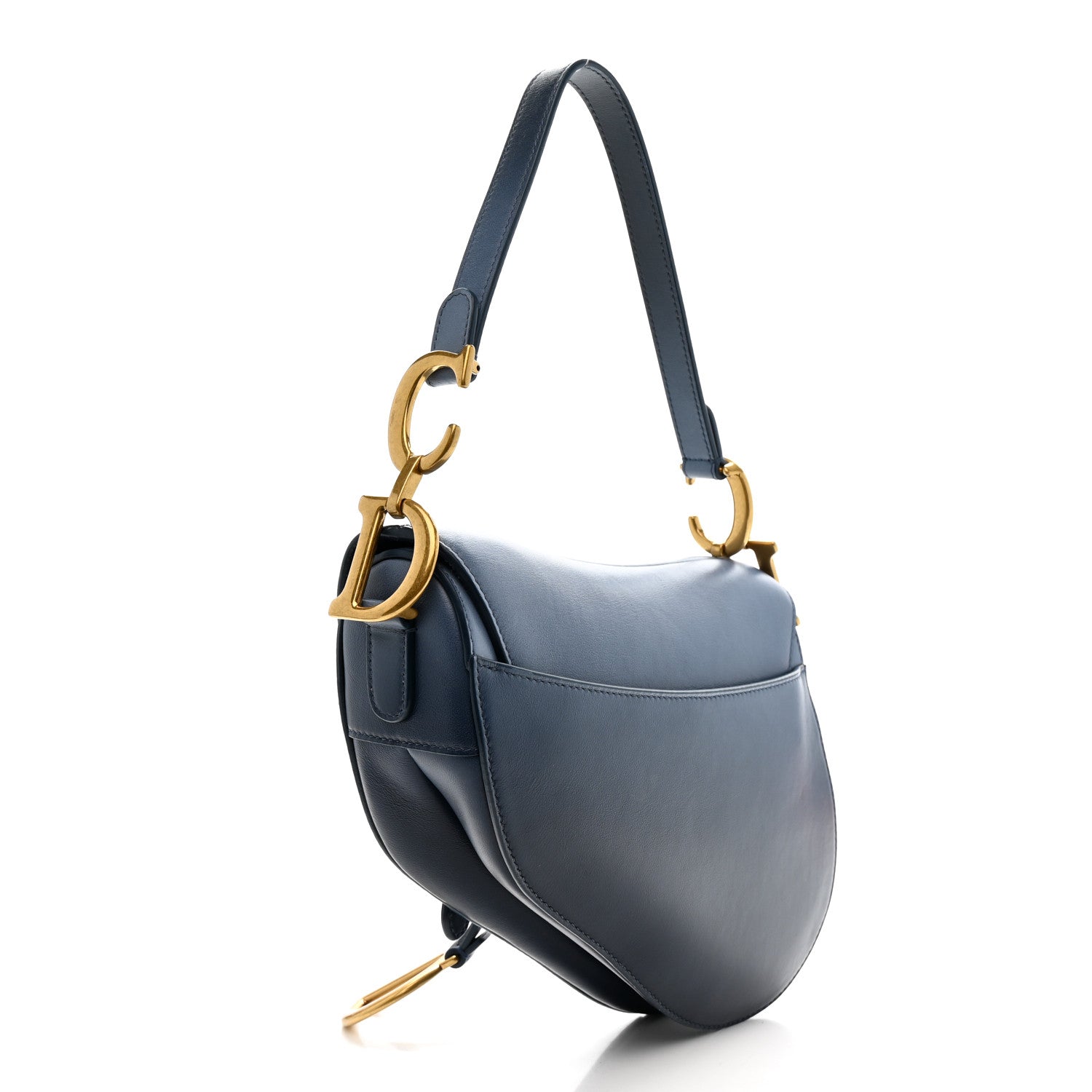 Dior Calfskin Gradient Saddle Bag Indigo Blue