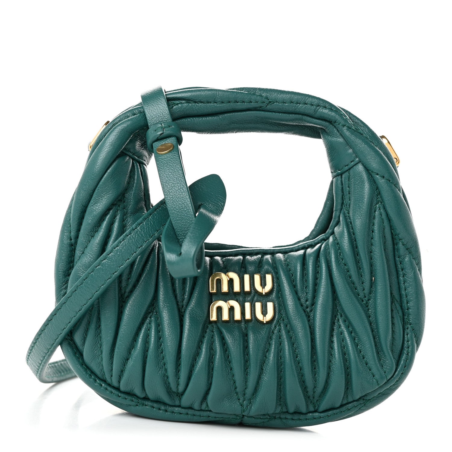 Miu Miu Nappa Matelasse Micro Wander Hobo Laguna