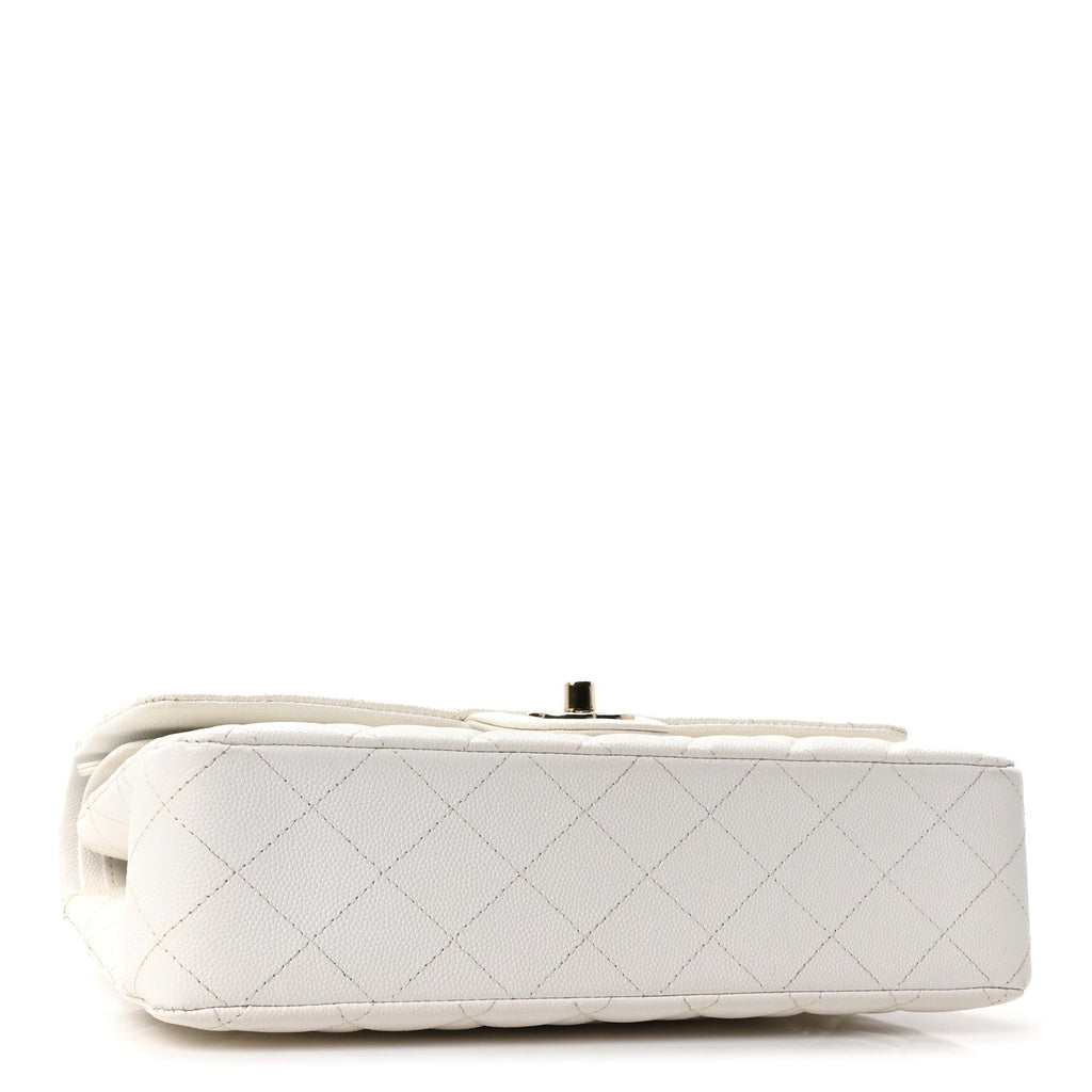 Chanel Caviar Quilted Medium Double Flap White