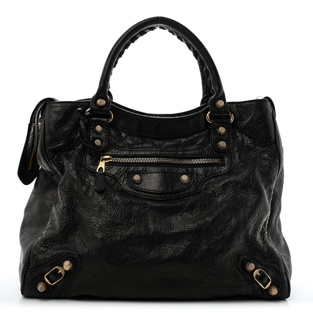 Balenciaga Agneau Giant 12 Gold Hardware Velo Black