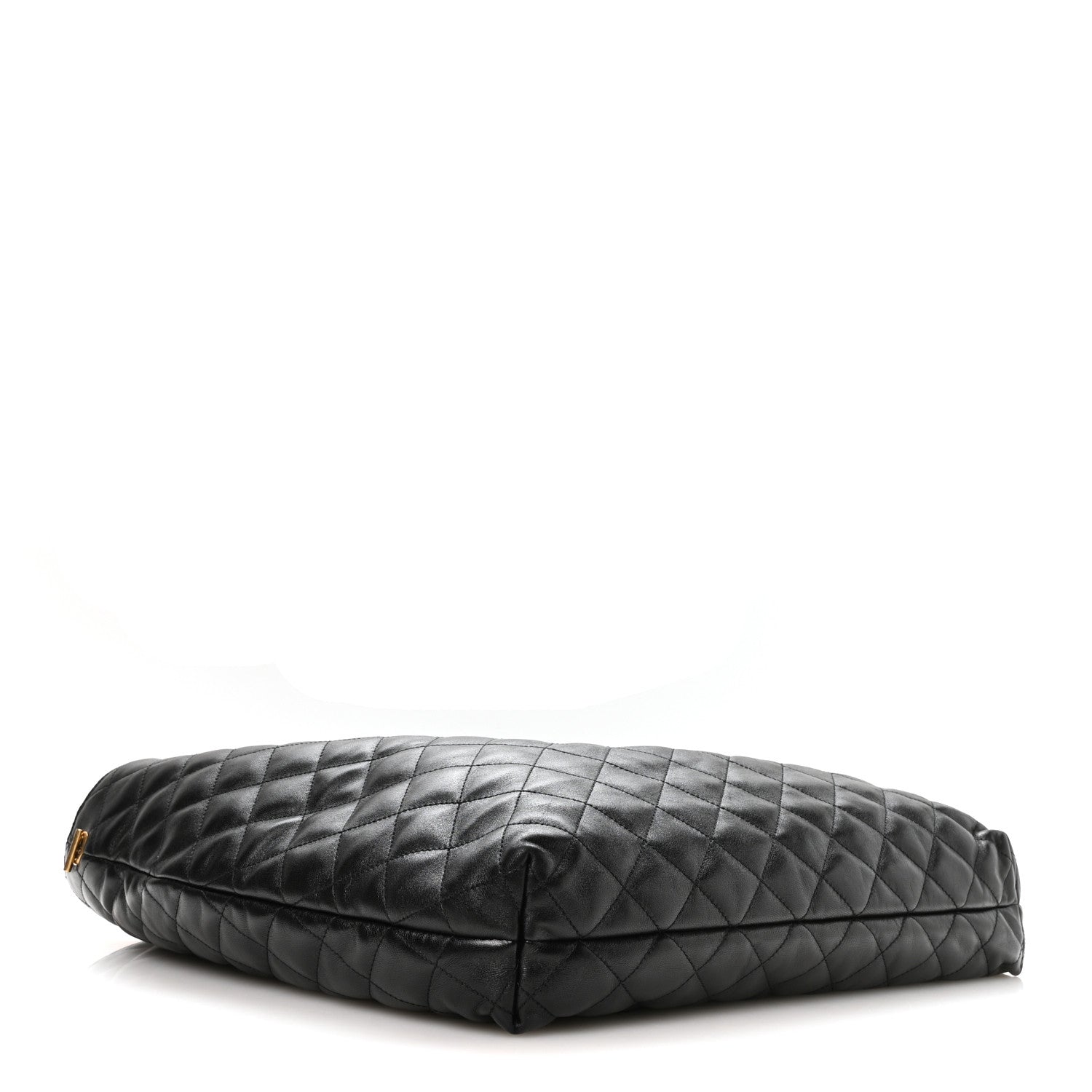 Saint Laurent Lambskin Quilted Maxi Icare Shopping Tote Black
