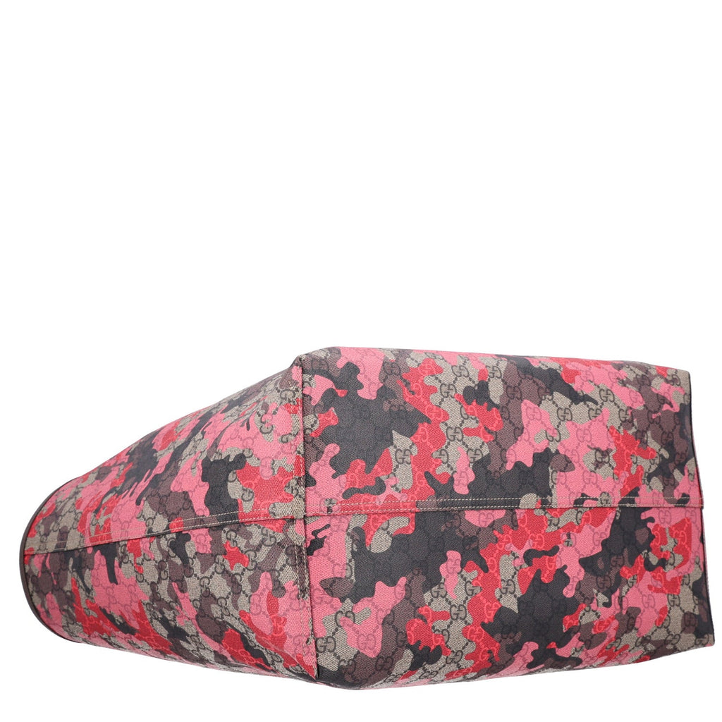Gucci GG Supreme Monogram Camouflage Tote Pink Red
