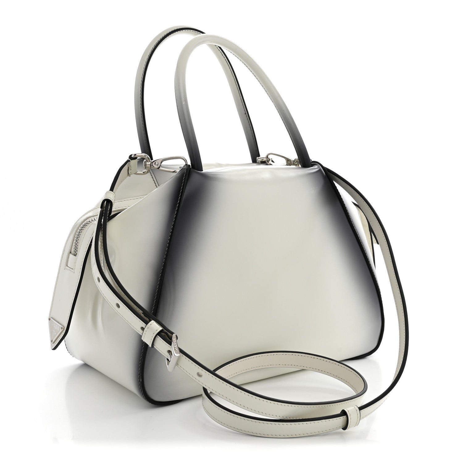 Prada Spazzolato Small Supernova Handbag White Sfumato