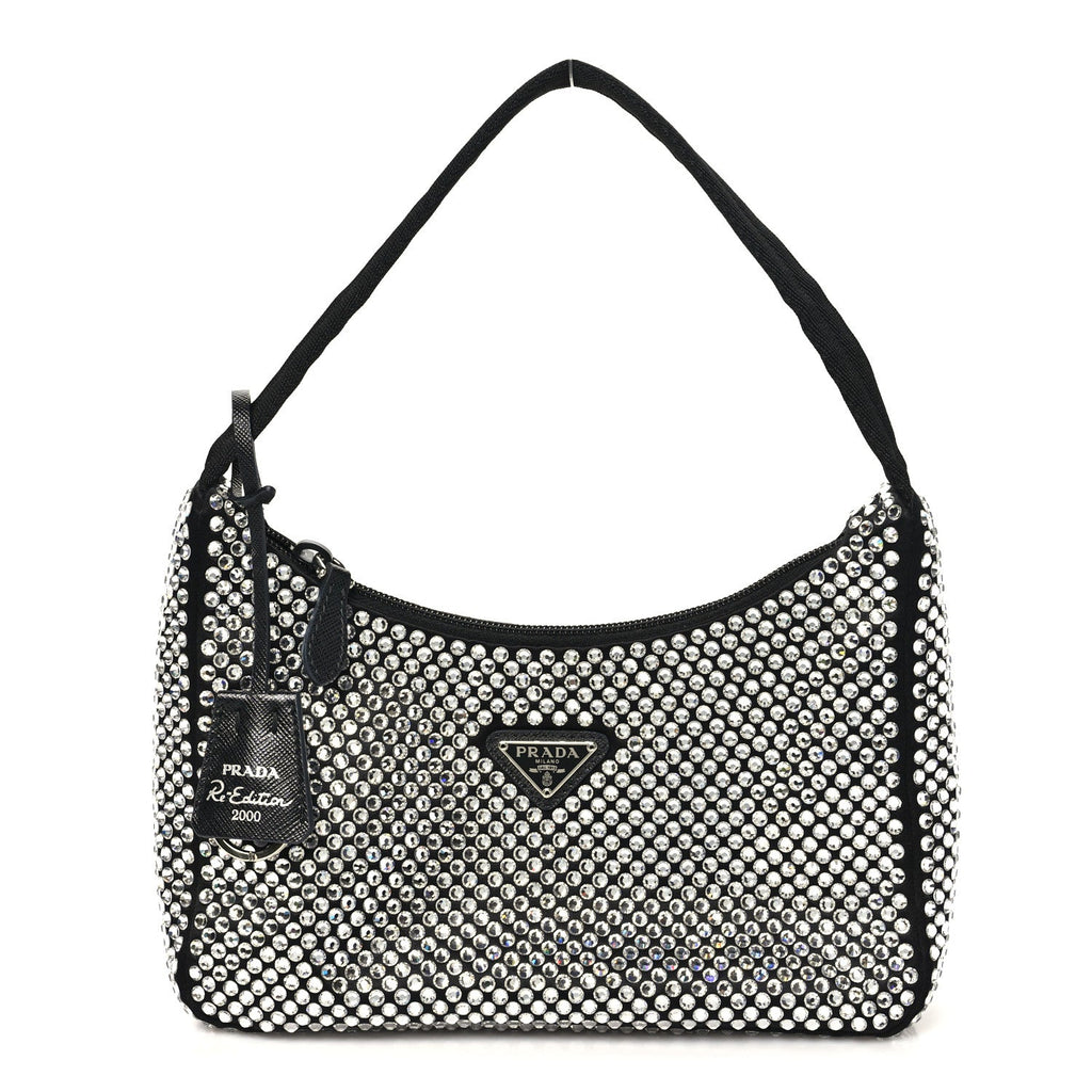 Prada Satin Crystal Mini Re-Edition 2000 Bag Cristal