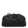 Chanel Lambskin Stitched Clutch With Chain Black