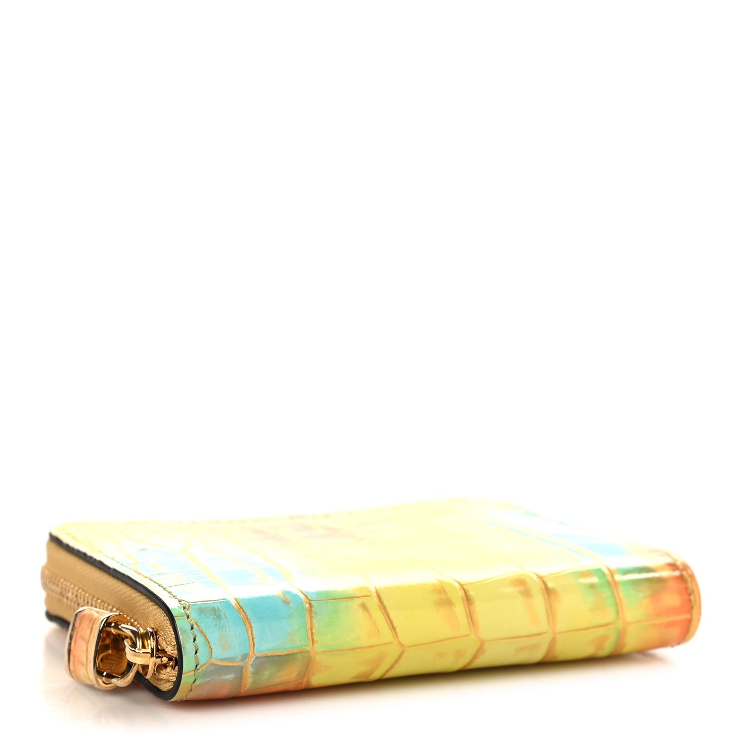 Louis Vuitton Crocodile Zippy Coin Purse Yellow Multicolor