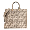 Fendi Chenille Vitello Cher FF Medium Fendi Sunshine Shopper Tote Tortora