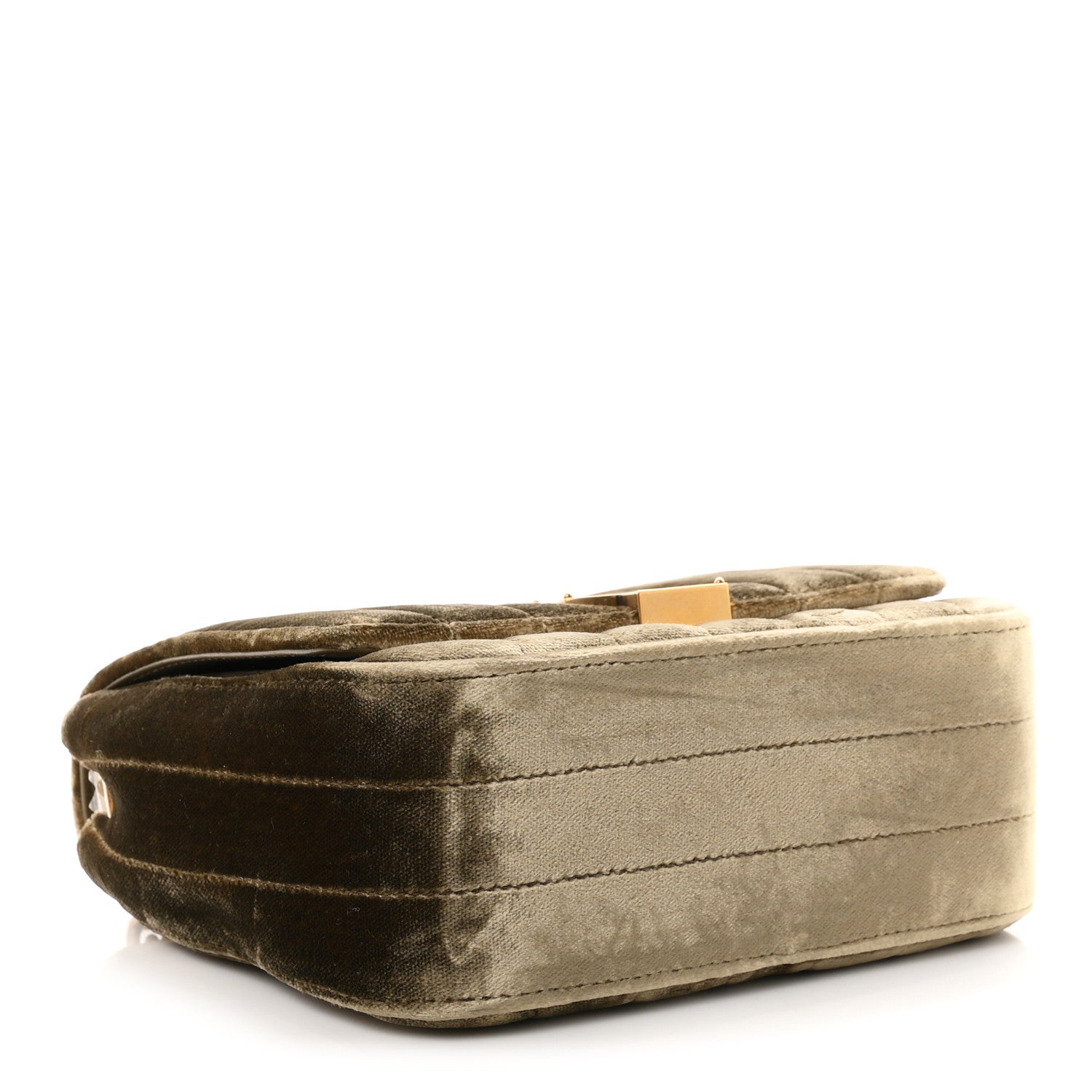 Saint Laurent Velvet Matelasse Small Vicky Chain Bag Dark Vintage Olive