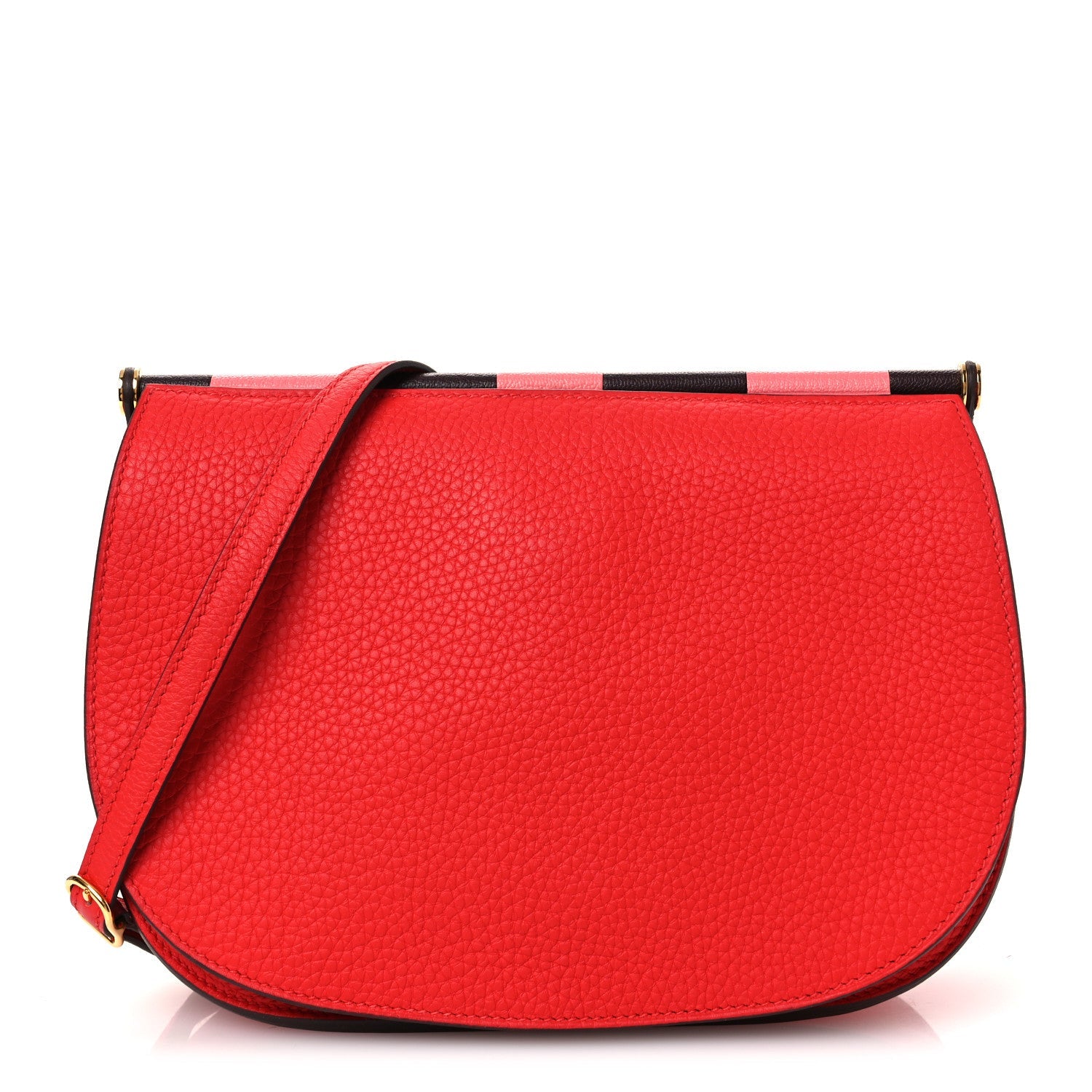 Hermès Taurillon Clemence Chevre Mysore Saut 25 Rouge De Coeur Rose Azalee Rouge Sellier