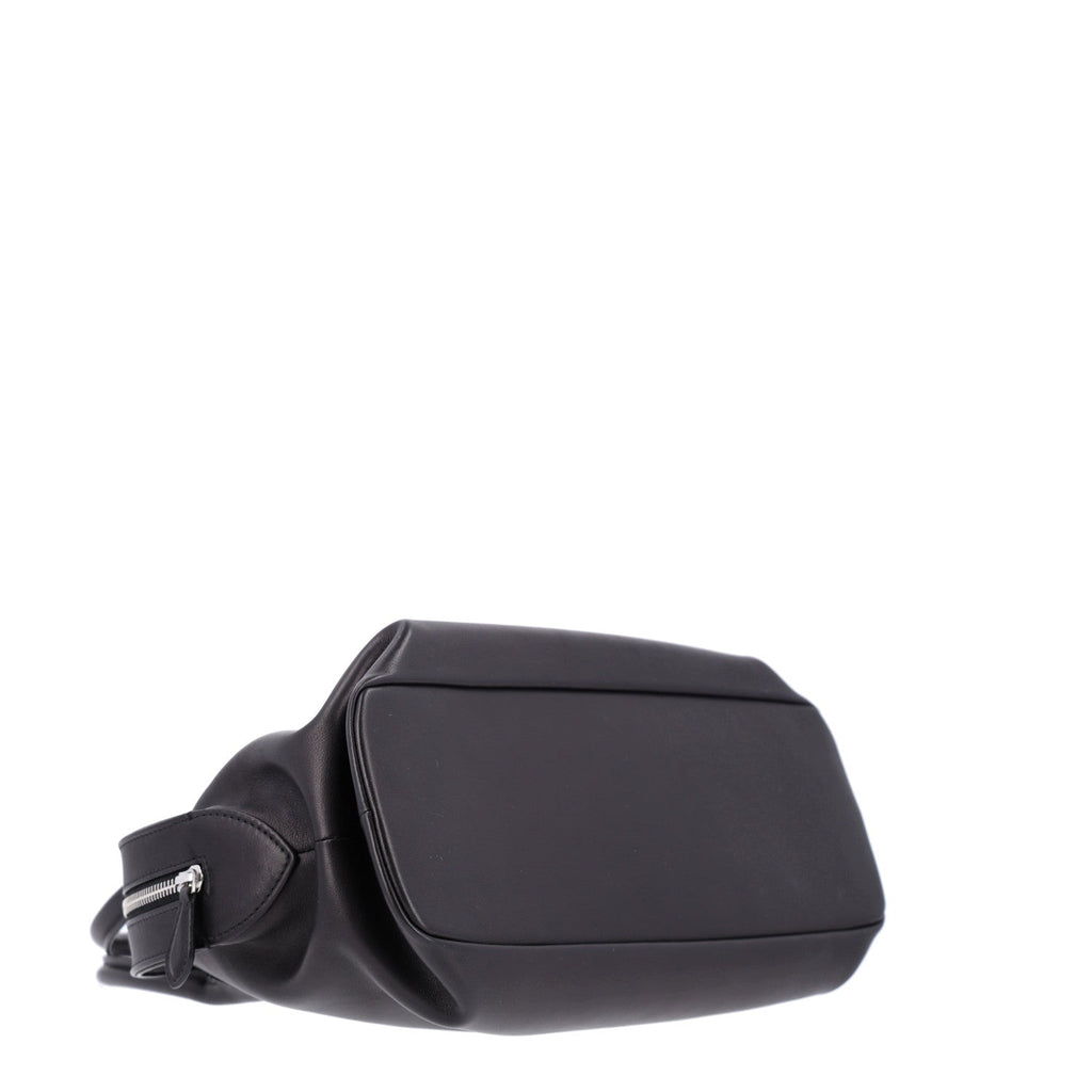 The Row Polished Saddle Calfskin Agnes Bag Black
