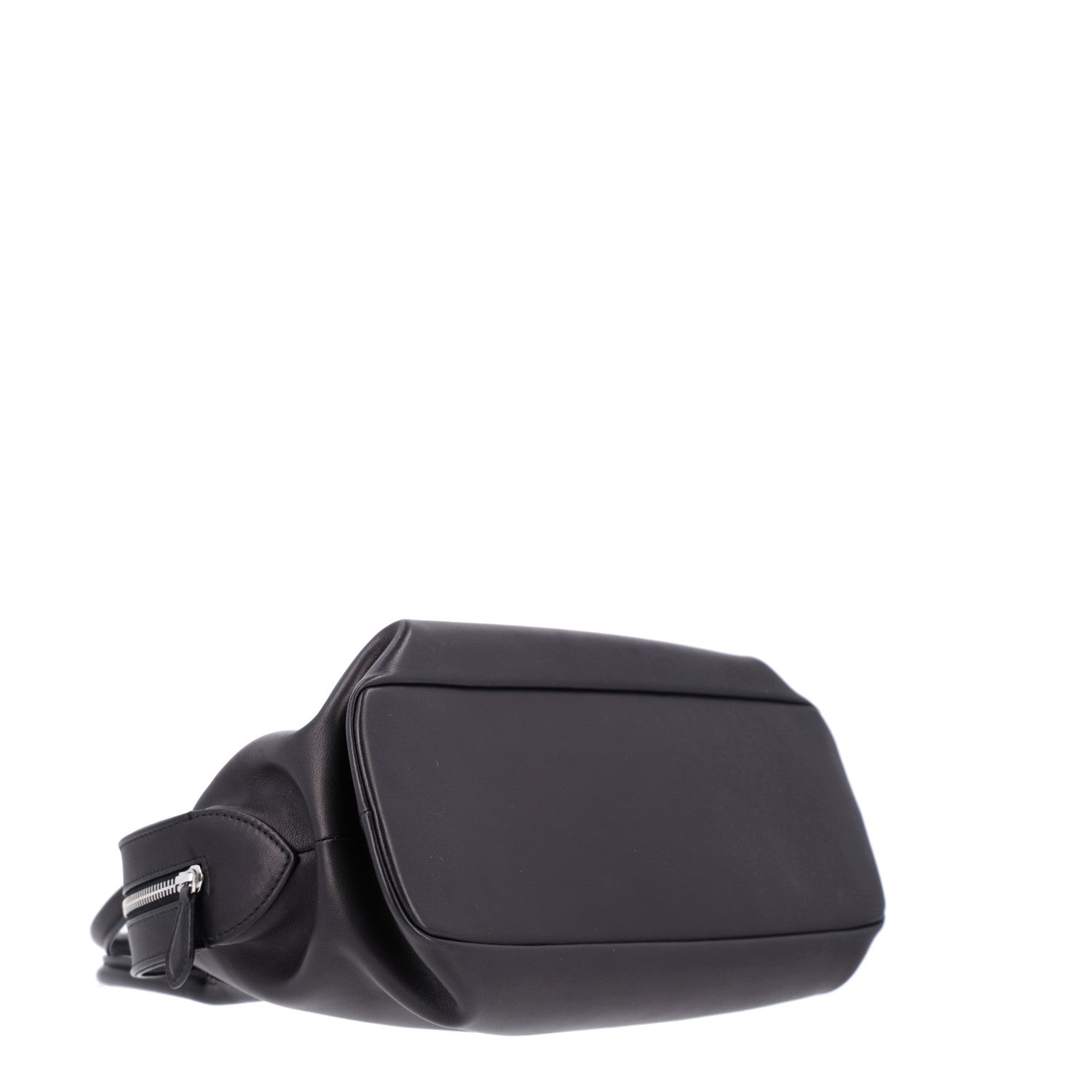 The Row Polished Saddle Calfskin Agnes Bag Black