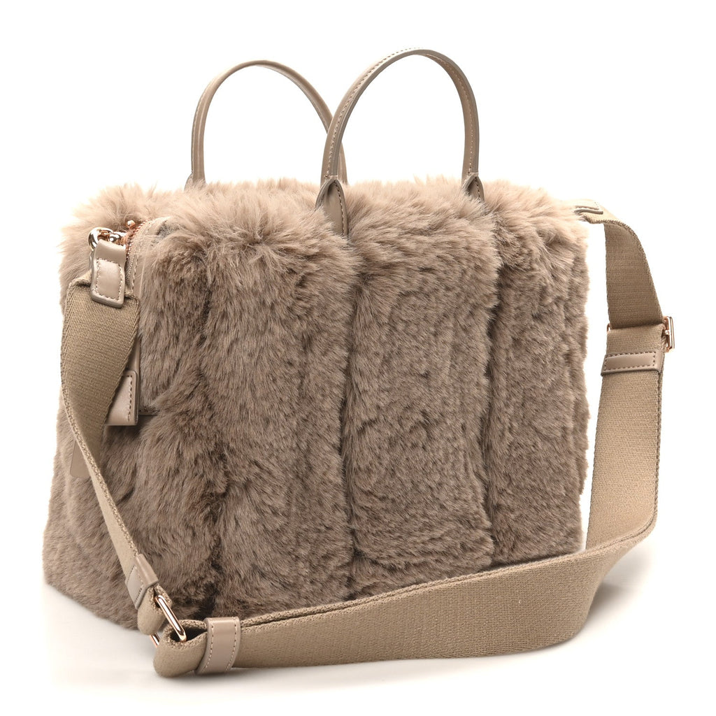 Faux Fur Mini The Year Of The Rabbit Tote Bag Beige