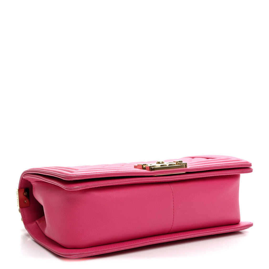 Chanel Lambskin Quilted Medium Boy Flap Pink