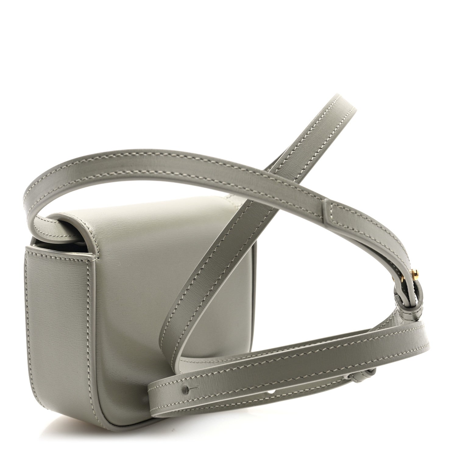 Celine Shiny Calfskin Mini Triomphe Chalk