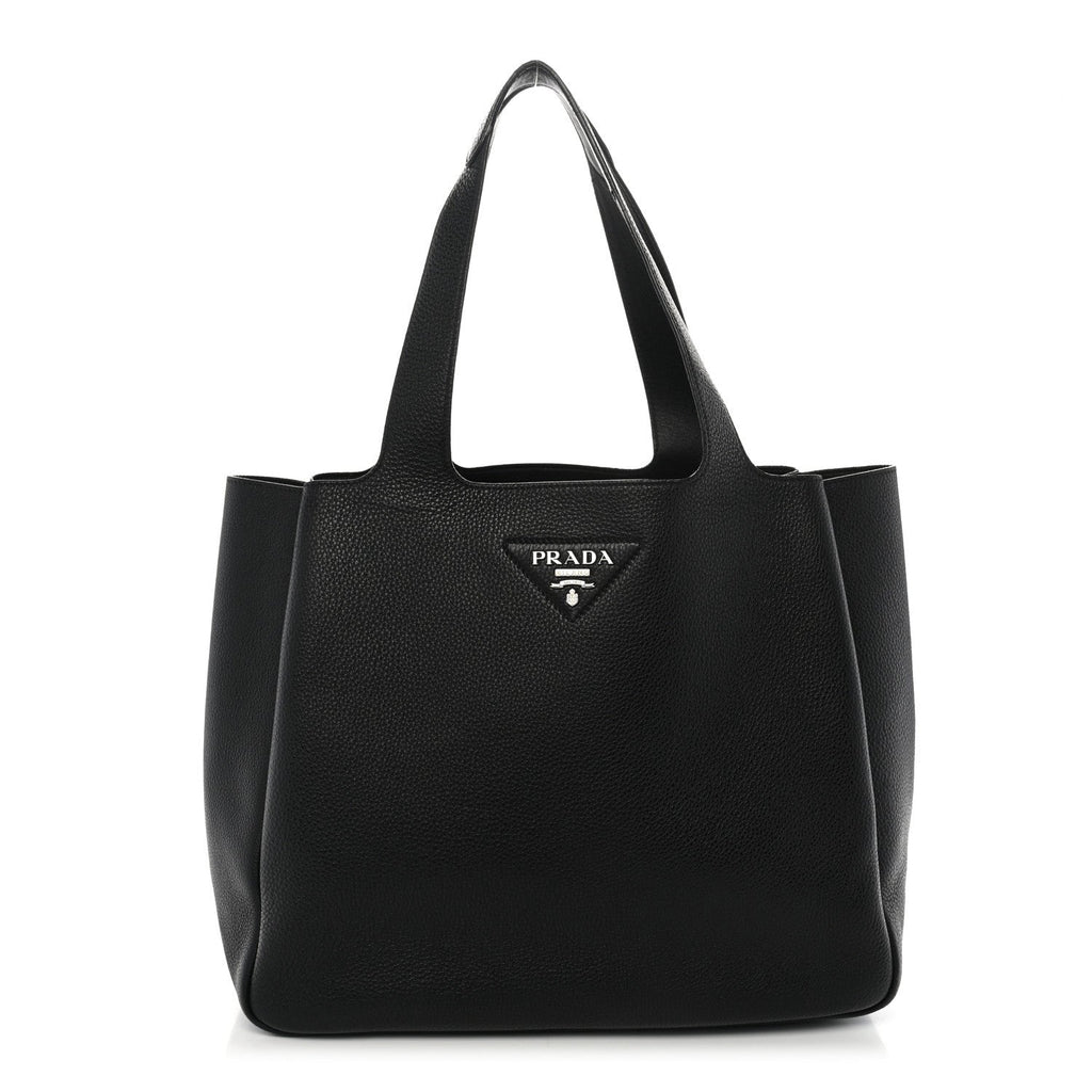 Prada Vitello Daino Soft Medium Dynamique Tote Black