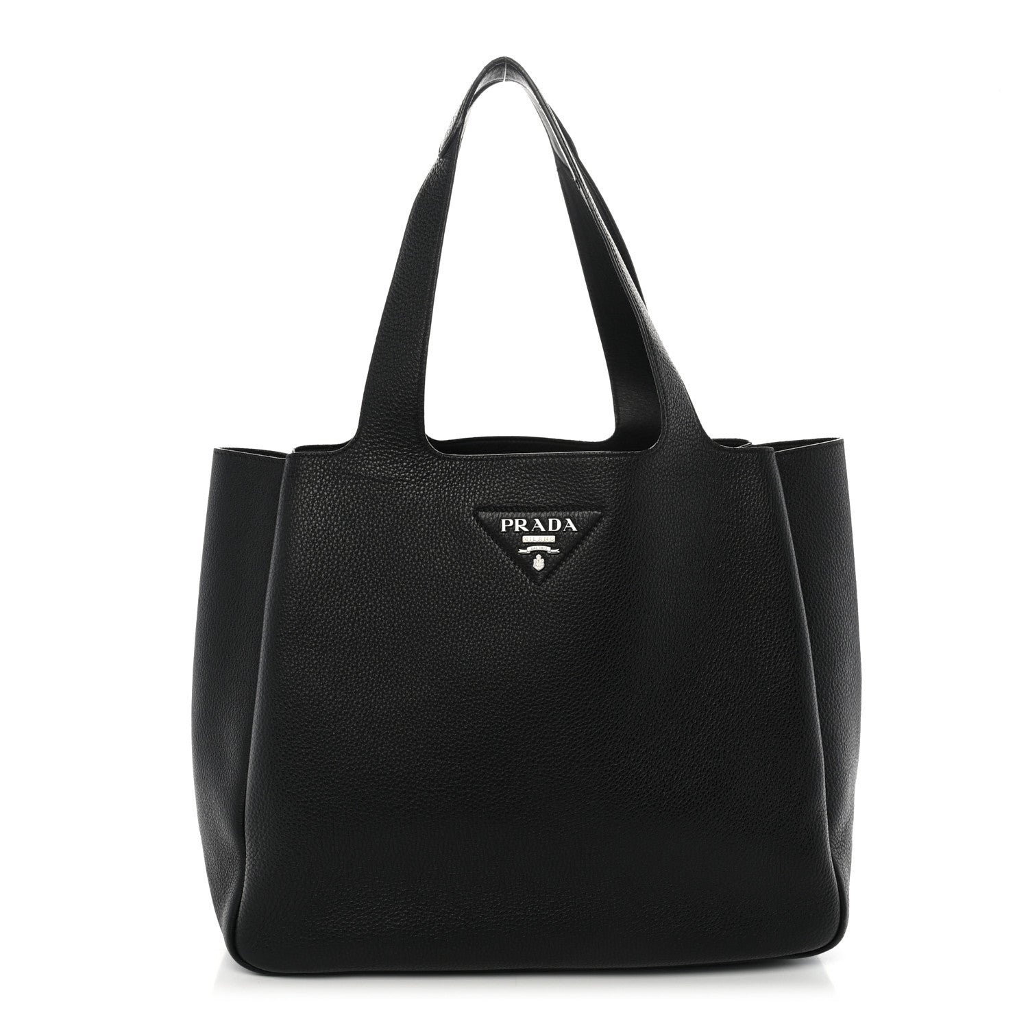 Prada Vitello Daino Soft Medium Dynamique Tote Black