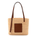 Loewe Raffia Small Square Basket Tote Bag Natural Tan