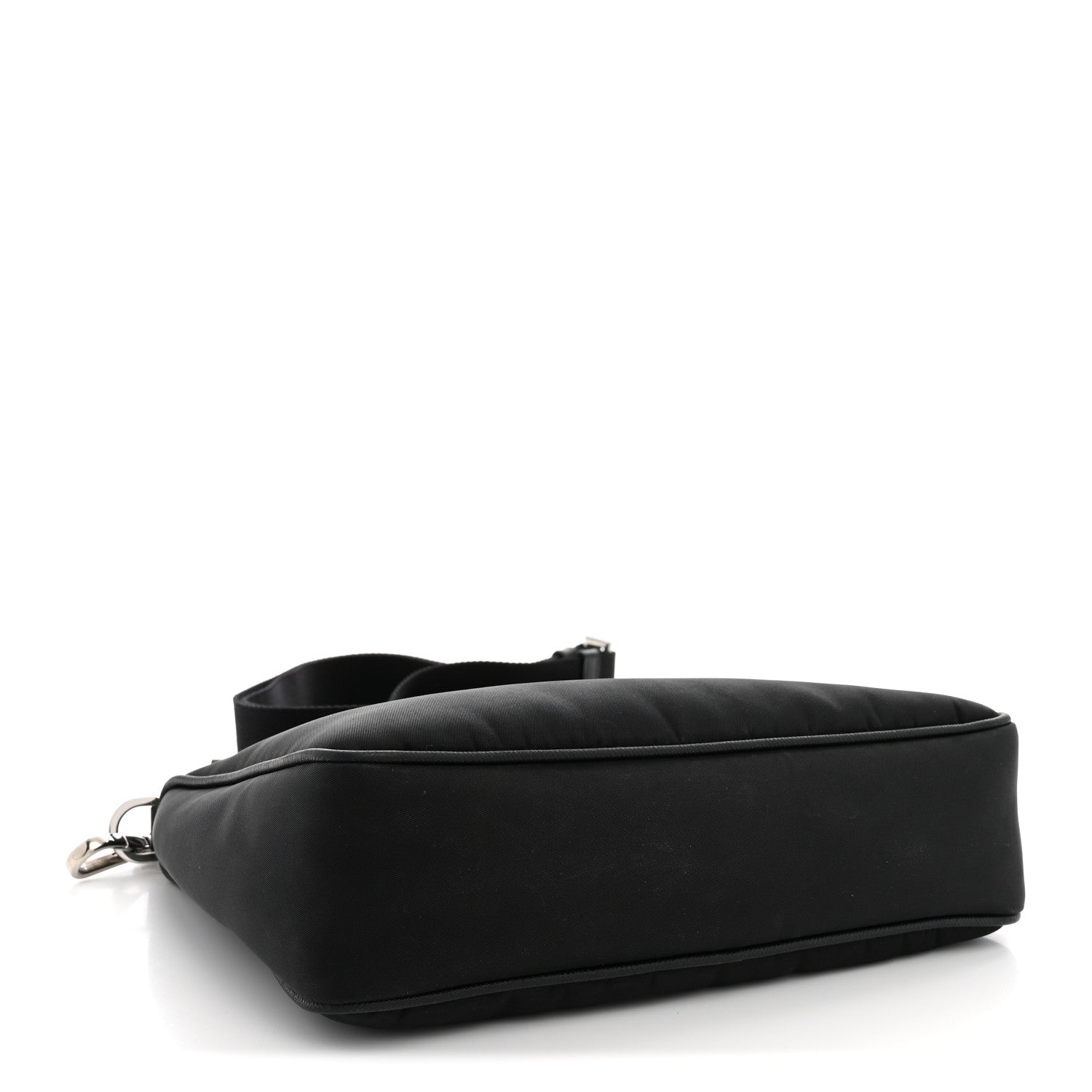 Prada Re-Nylon Saffiano Pocket Zippered Shoulder Bag Black