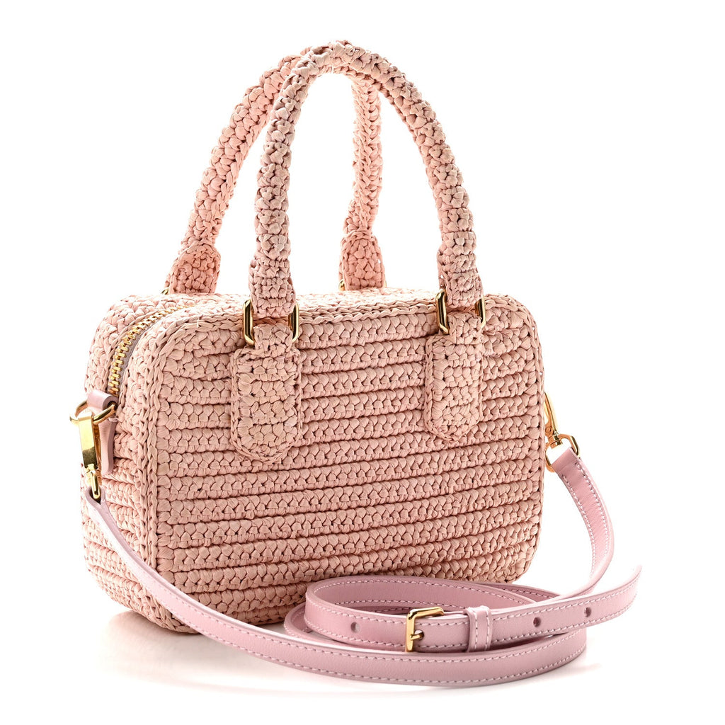Miu Miu Crochet Calfskin S Narrow Arcadie Alabaster Pink
