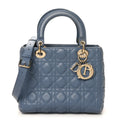 Dior Lambskin Cannage Medium Lady Dior Denim Blue
