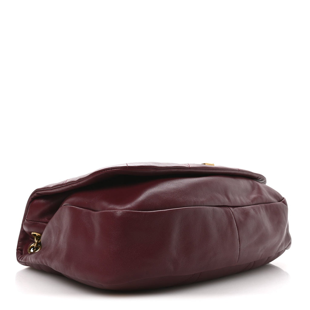 Saint Laurent Lambskin Matelasse Monogram Large Jamie 4.3 New Dark Bordeaux