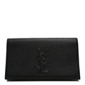 Saint Laurent Calfskin Monogram Large Belle De Jour Clutch Black