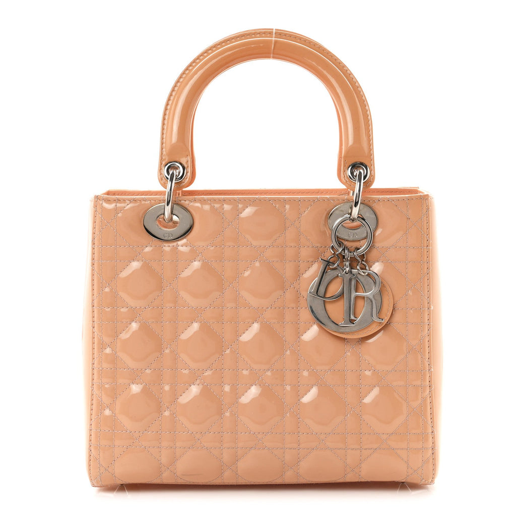 Dior Patent Cannage Medium Lady Dior Rose Clair