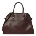The Row Polished Saddle Calfskin Soft Margaux 12 Dark Brown