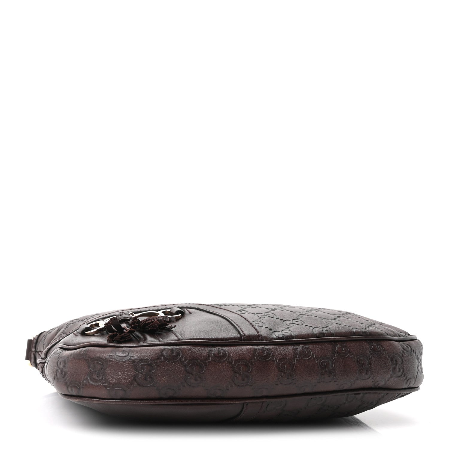 Gucci Guccissima Horsebit Tassel Messenger Bag Dark Brown