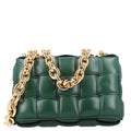 Bottega Veneta Lambskin Maxi Intreccio Padded Chain Cassette Crossbody Bag Raintree