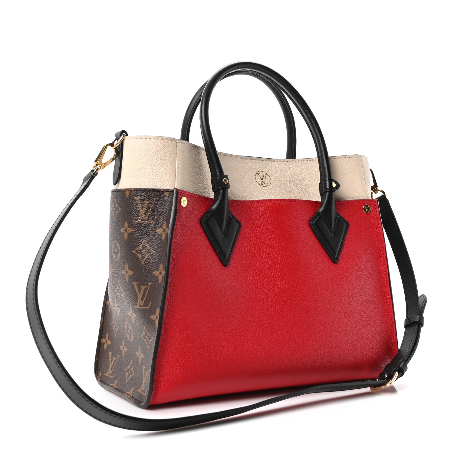 Louis Vuitton Calfskin Monogram On My Side Pirate Red