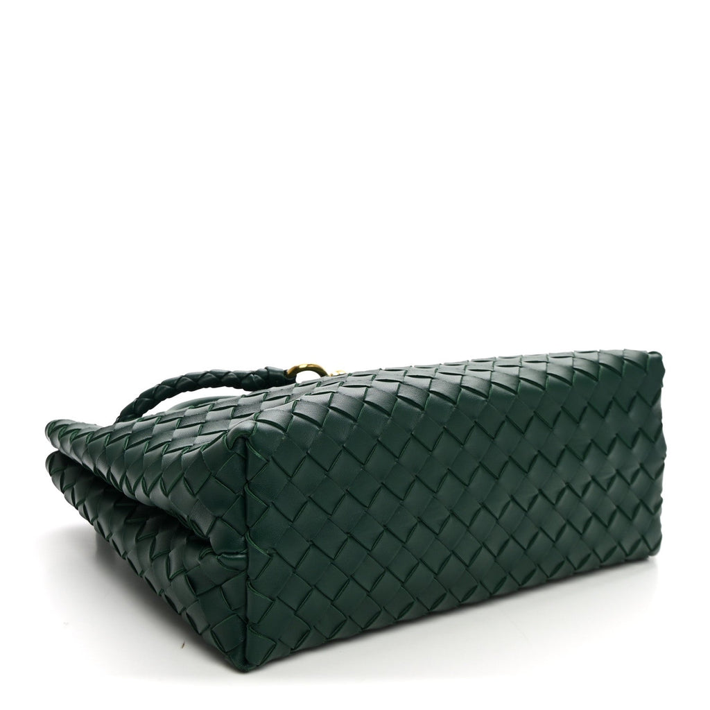 Bottega Veneta Nappa Intrecciato Medium Andiamo Shoulder Bag Emerald Green
