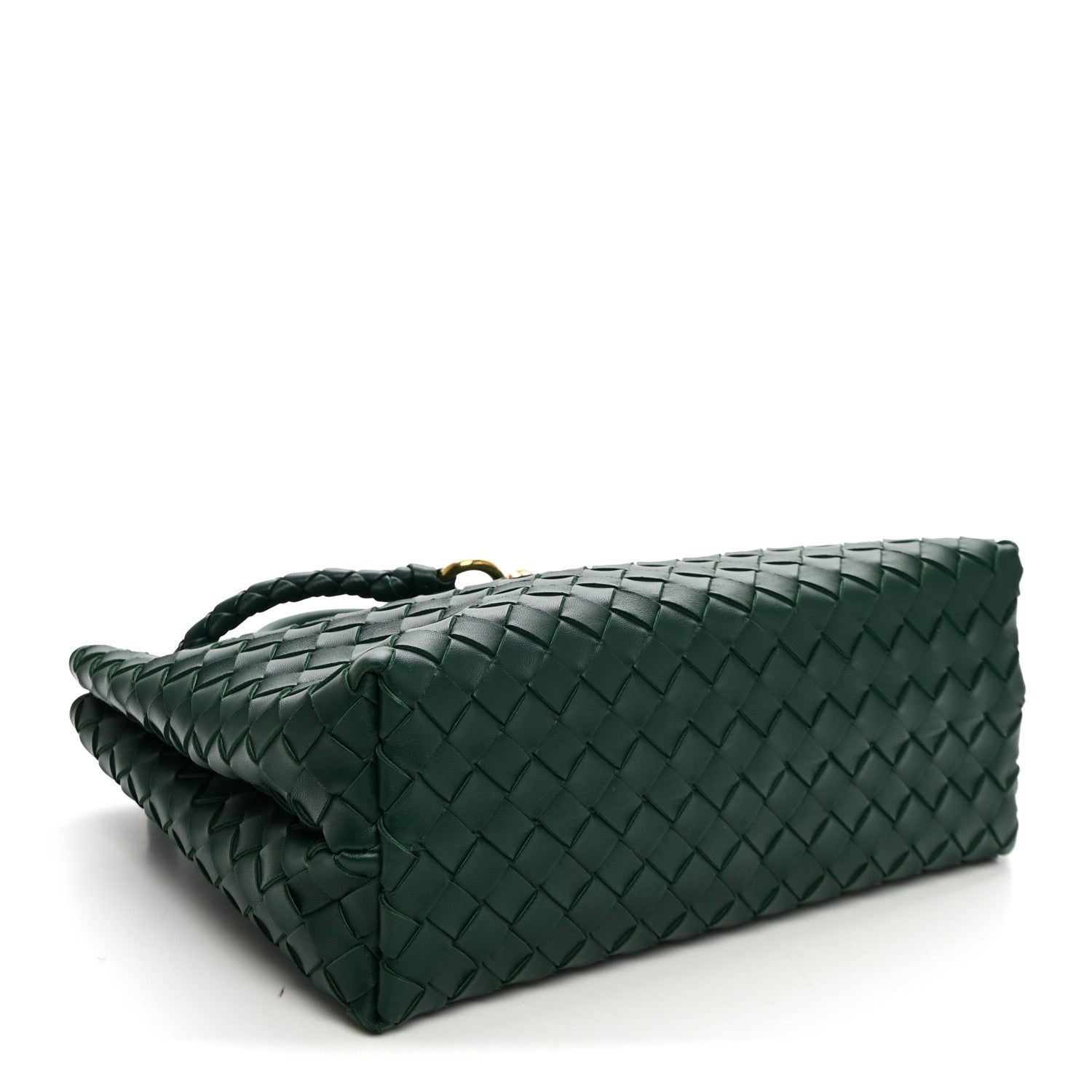 Bottega Veneta Nappa Intrecciato Medium Andiamo Shoulder Bag Emerald Green