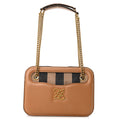 Fendi Vitello King Nubuck Pequin Karligraphy Pocket Shoulder Bag Biscuit Tobacco Moro