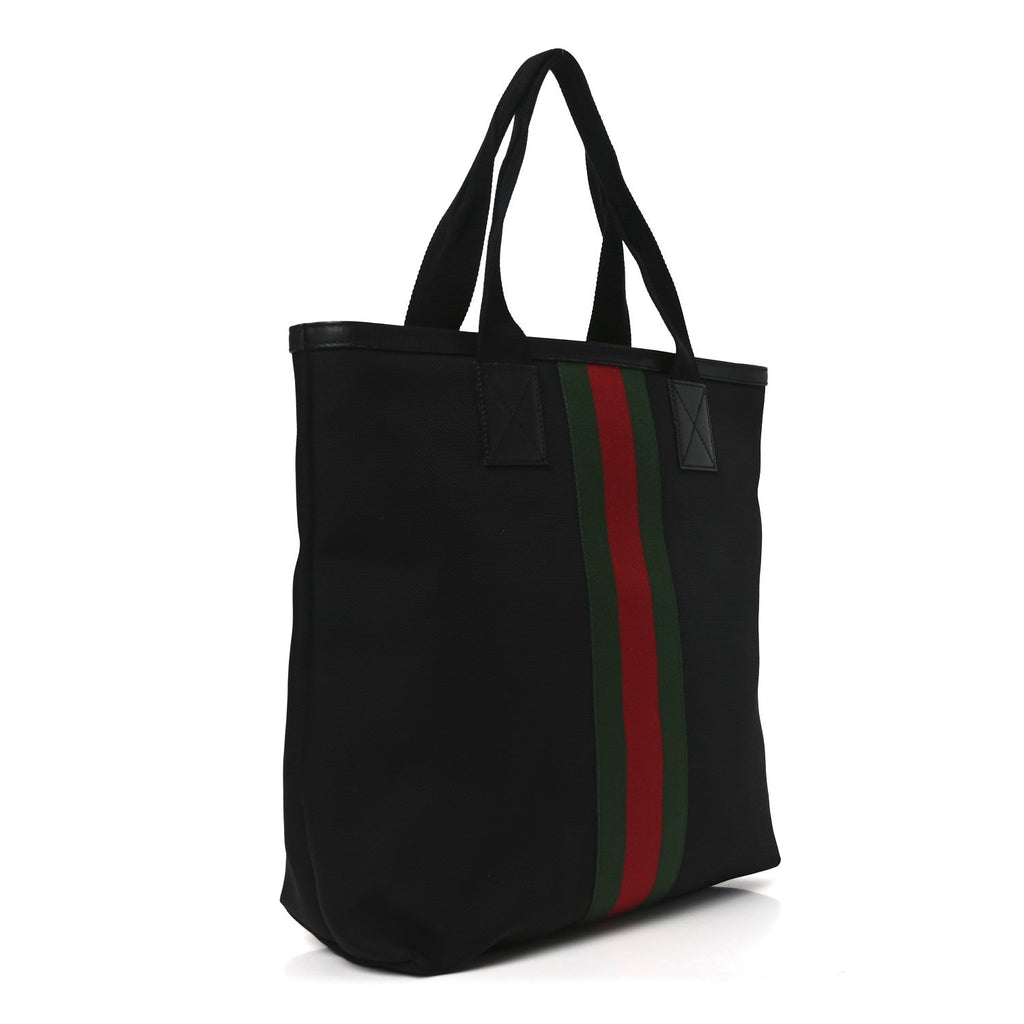Gucci Techno Canvas Web Vertical Tote Black