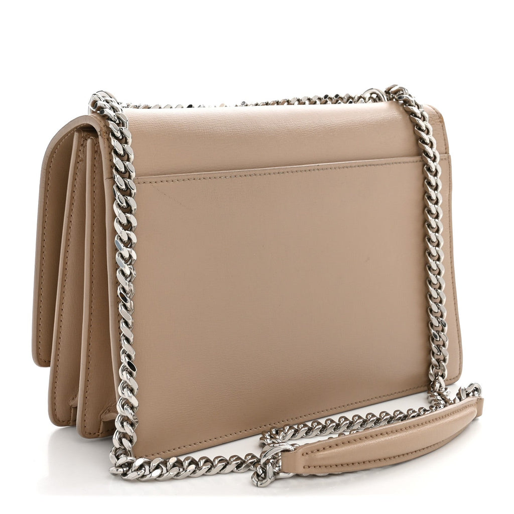 Saint Laurent Calfskin Medium Monogram Sunset Dark Beige