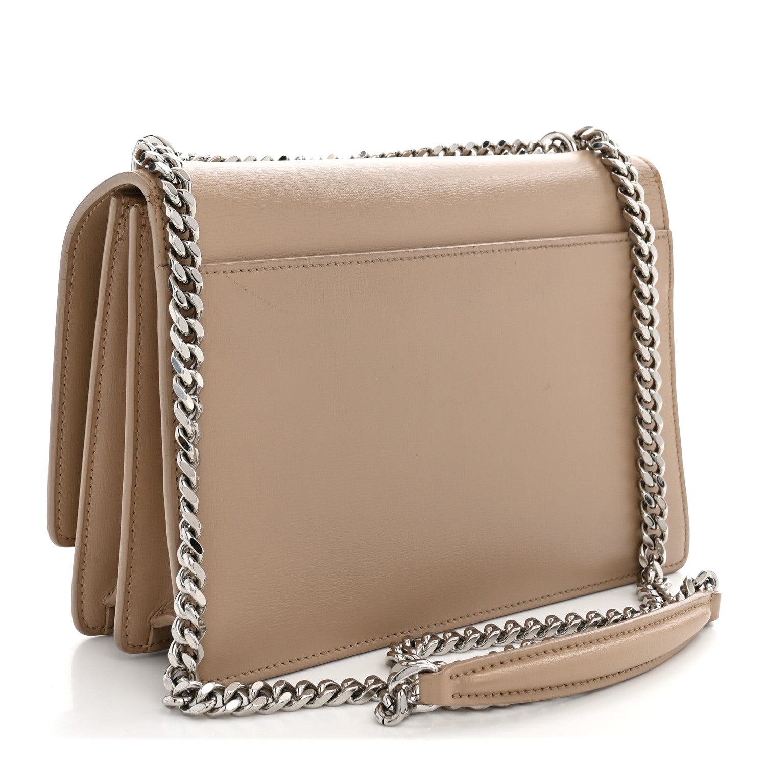 Saint Laurent Calfskin Medium Monogram Sunset Dark Beige
