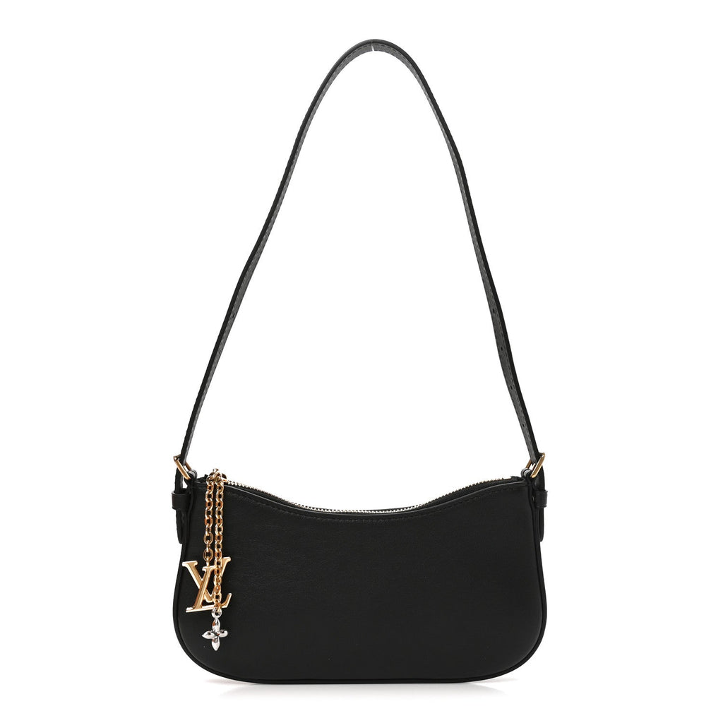 Louis Vuitton Calfskin LV Bloom Pochette Black