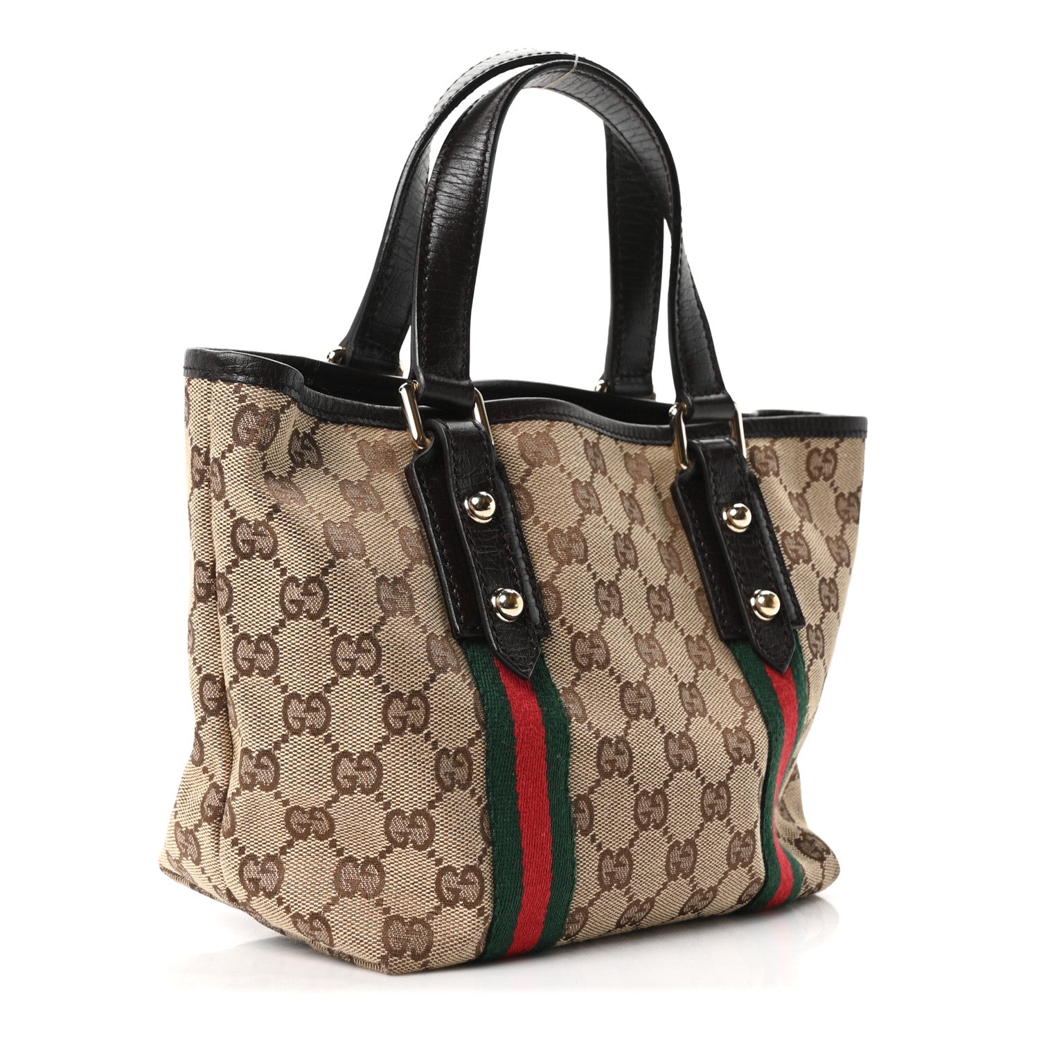 Gucci Monogram Small Jolicoeur Tote Dark Brown