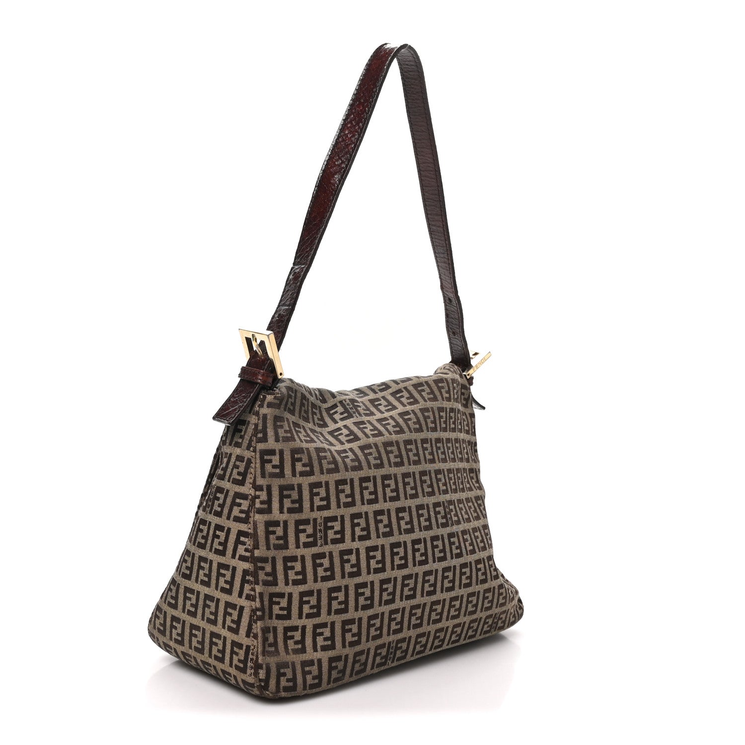 Fendi Zucchino Mama Baguette Mogano Panna Bruciato