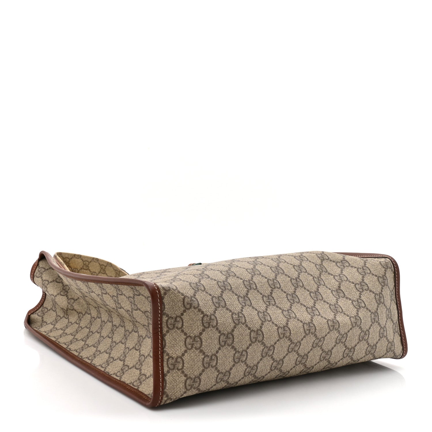 Gucci GG Plus Monogram Small Signature Web Loop Vertical Tote Light Brown