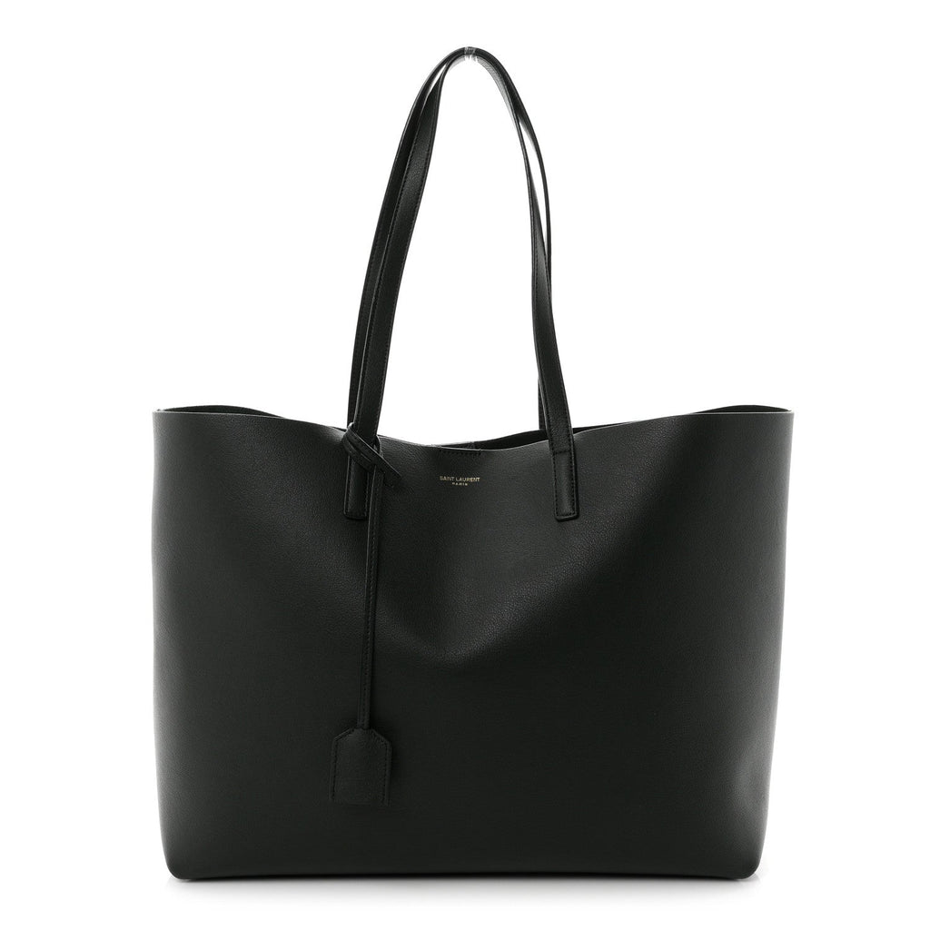 Saint Laurent Calfskin Large Shopping Tote Dark Green